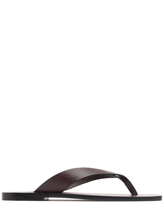 A.EMERY: 10mm Kinto leather flip flops - Mulberry Lizard - women_0 | Luisa Via Roma