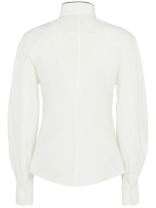 Brunello Cucinelli: Volume sleeve poplin shirt - White - women_1 | Luisa Via Roma