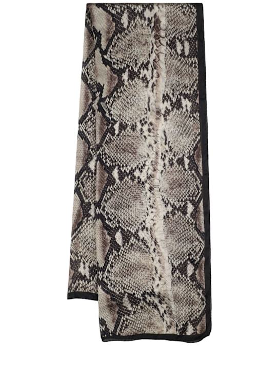 Roberto Cavalli: Snake printed silk chiffon scarf - Roccia - women_0 | Luisa Via Roma