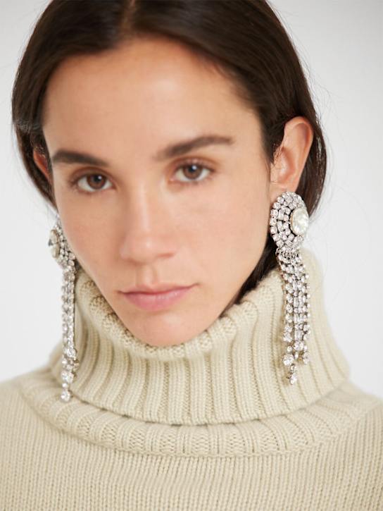 Fringes crystal pendant earrings - Thumbnail 2