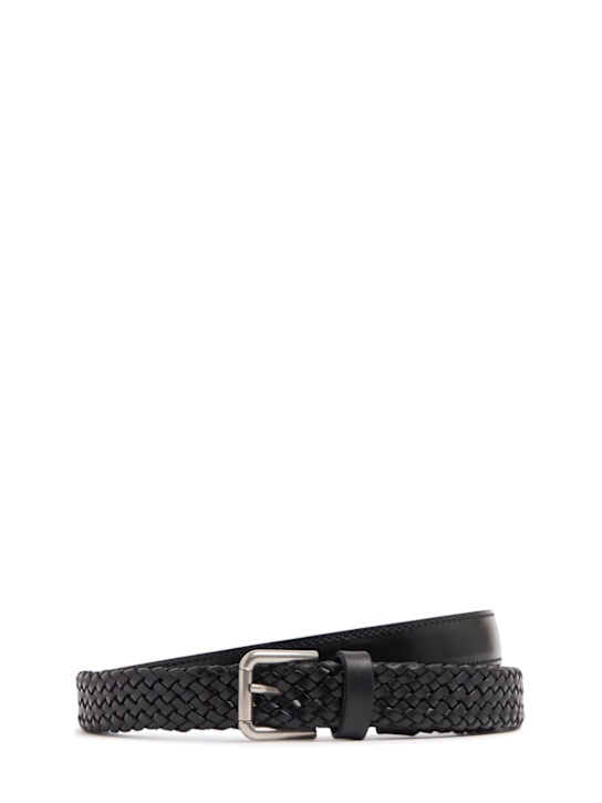 Dolce&Gabbana: Leather woven belt - men_0 | Luisa Via Roma