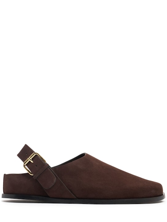 A.EMERY: 20mm Louis suede clogs - Walnut Suede - women_0 | Luisa Via Roma