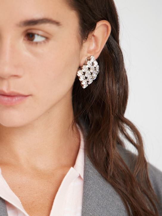 Square crystal stud earrings - Thumbnail 2