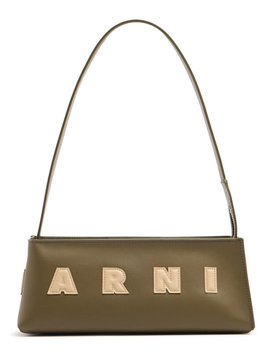 Marni: Museo hobo leather shoulder bag - Deep Sage/Winte - women_0 | Luisa Via Roma