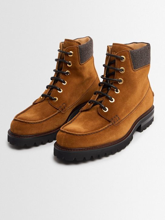 Church's: Padstow suede boots - Brandy - men_1 | Luisa Via Roma