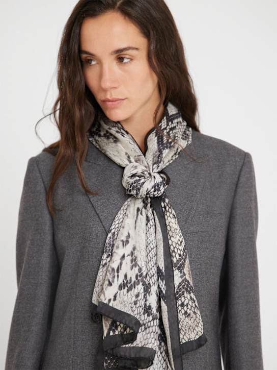 Roberto Cavalli: Snake printed silk chiffon scarf - Roccia - women_1 | Luisa Via Roma