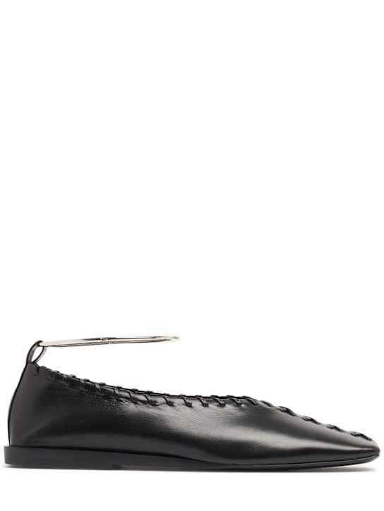 Jil Sander: 5mm Leather ballerina flats - women_0 | Luisa Via Roma