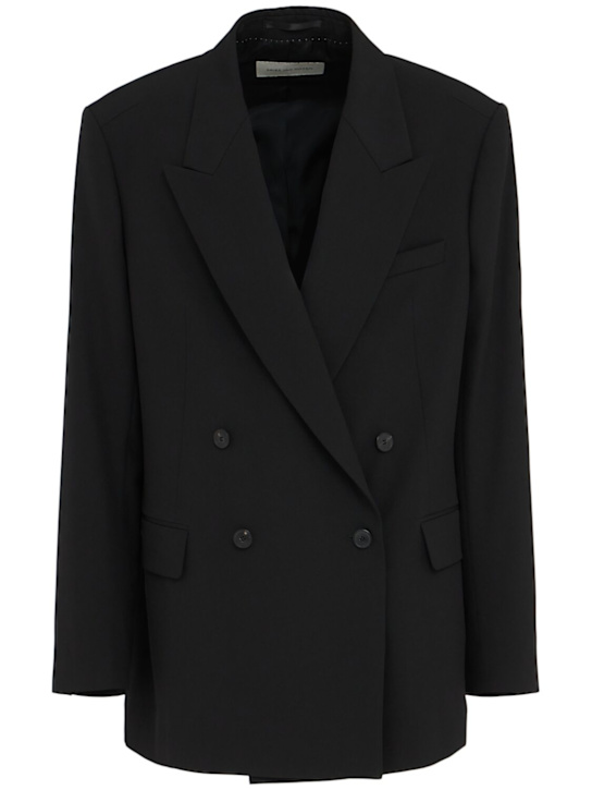 Dries Van Noten: Bishop double breast wool blazer - Black - men_0 | Luisa Via Roma