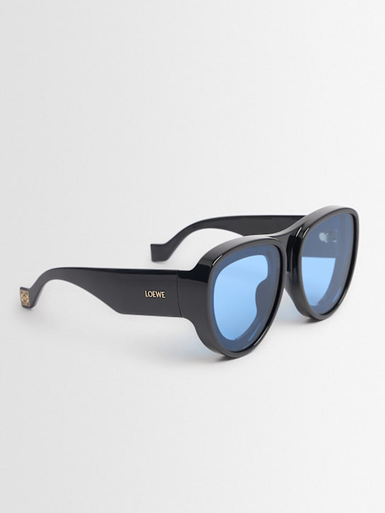 Loewe: Signature injected pilot sunglasses - Black/Blue - men_1 | Luisa Via Roma