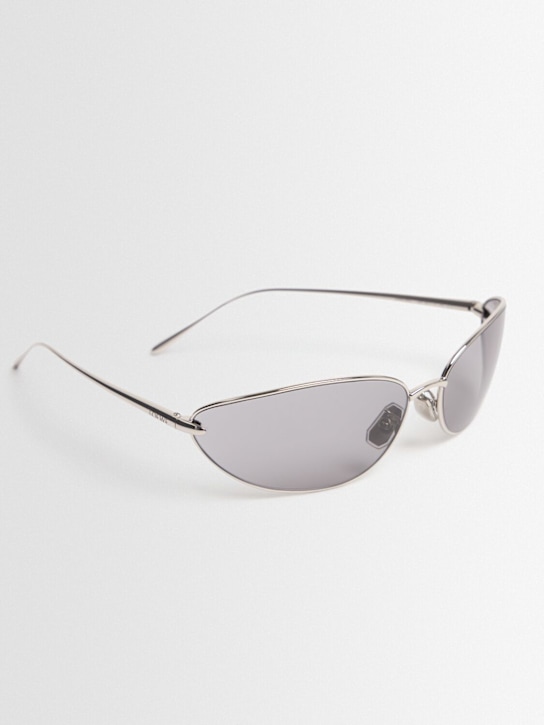 Loewe: Signature oval metal sunglasses - Silver - men_1 | Luisa Via Roma