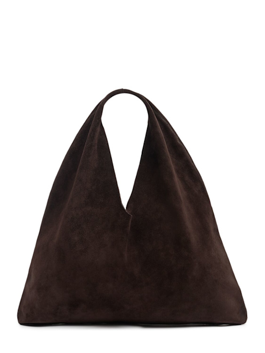 The Row: Small Bindle suede top handle bag - women_0 | Luisa Via Roma