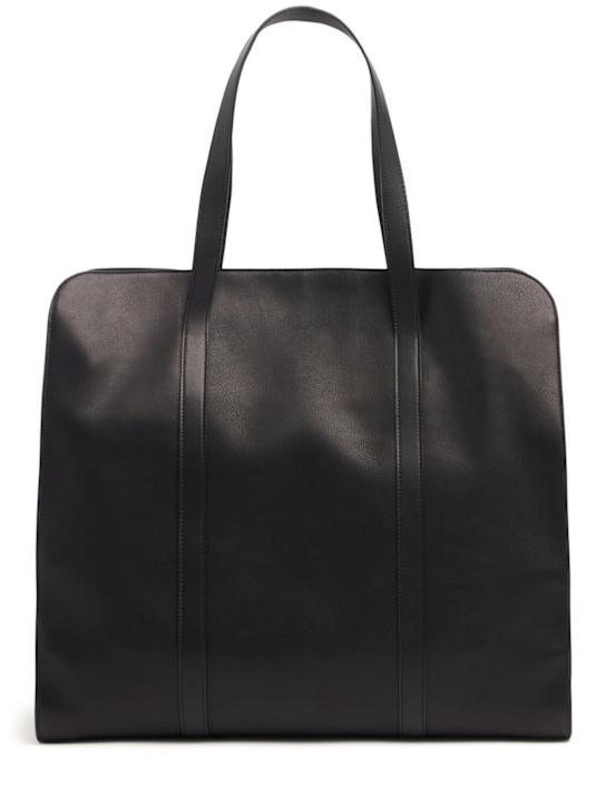 The Row: Ben leather tote bag - Black Ans - men_0 | Luisa Via Roma