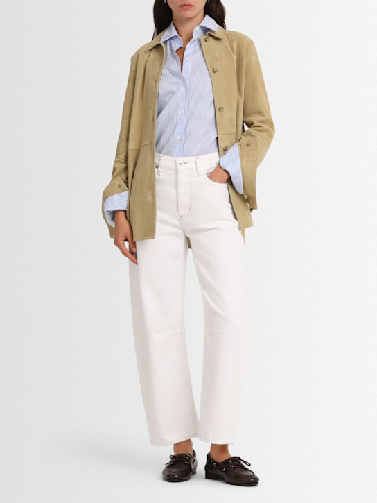 CITIZENS OF HUMANITY: Miro mid rise denim wide jeans - White - women_1 | Luisa Via Roma