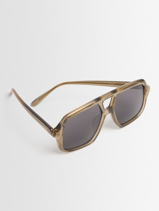 Loewe: Slim rectangular acetate sunglasses - Grey - men_1 | Luisa Via Roma