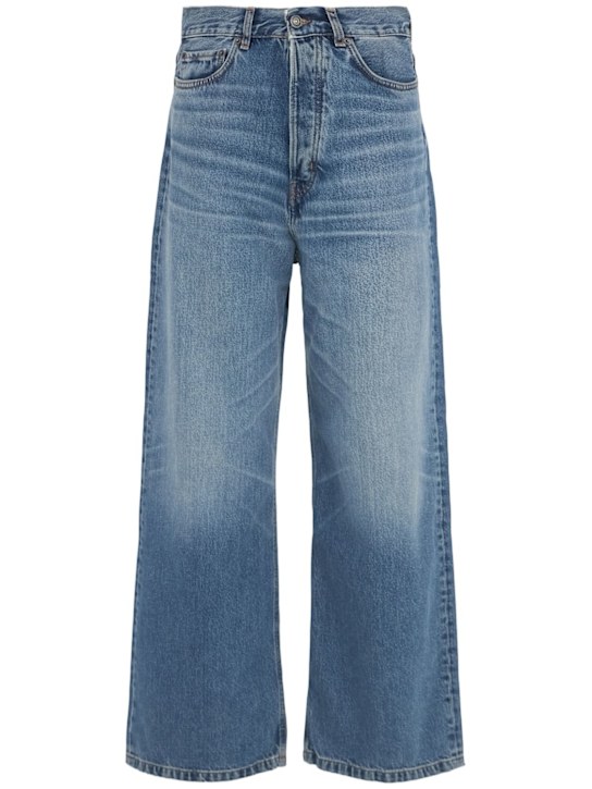 Fiorucci: Faded denim baggy jeans - Medium Blue - women_0 | Luisa Via Roma