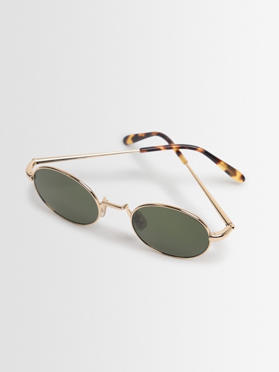 Loewe: Slim oval metal sunglasses - Brown - men_1 | Luisa Via Roma