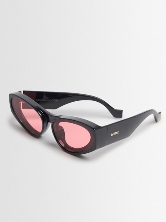 Loewe: Signature injected cat eye sunglasses - Rose/Black - women_1 | Luisa Via Roma