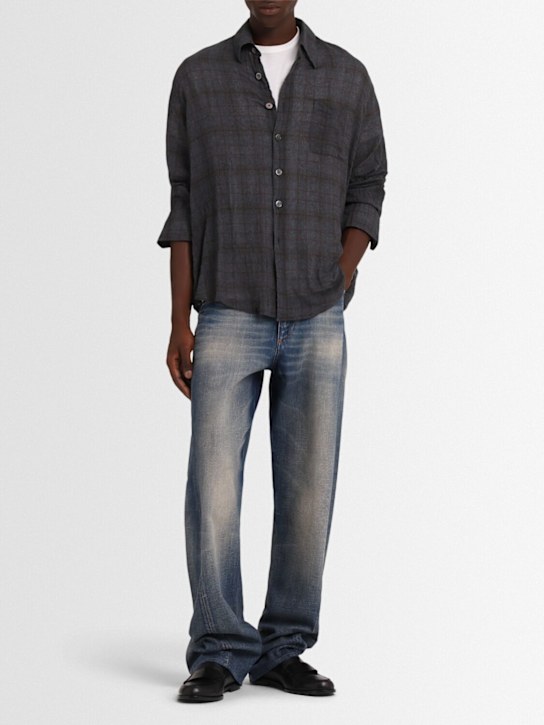 MM6 Maison Margiela: Wide leg denim jeans - men_1 | Luisa Via Roma