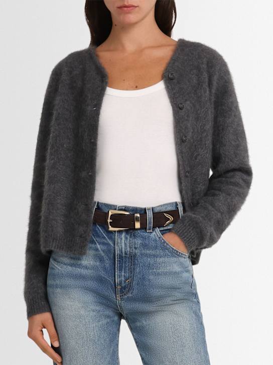 Khaite: Benny suede belt - Brown - women_1 | Luisa Via Roma