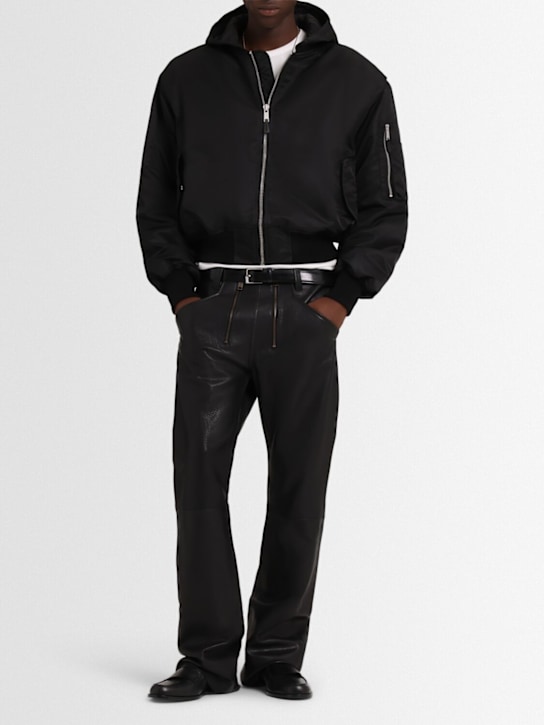 Entire Studios: Hooded broad bomber jacket - Black - men_1 | Luisa Via Roma