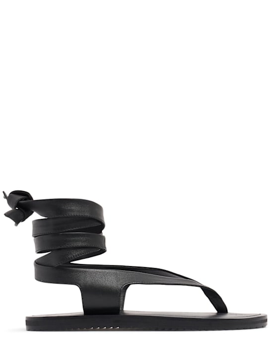 A.EMERY: Elmer leather thong sandals - Black - women_0 | Luisa Via Roma