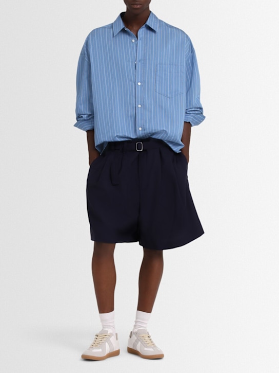 Jacquemus: Le short fernando wool shorts - Navy - men_1 | Luisa Via Roma