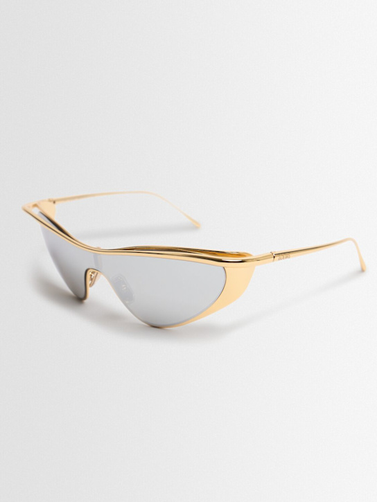 Loewe: Slim oval metal sunglasses - Silver - men_1 | Luisa Via Roma