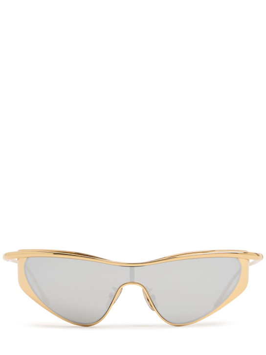 Loewe: Slim oval metal sunglasses - Silver - men_0 | Luisa Via Roma