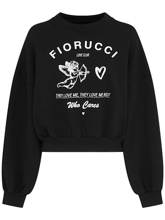Fiorucci: Cupid Love Club print crop sweatshirt - Black - women_0 | Luisa Via Roma