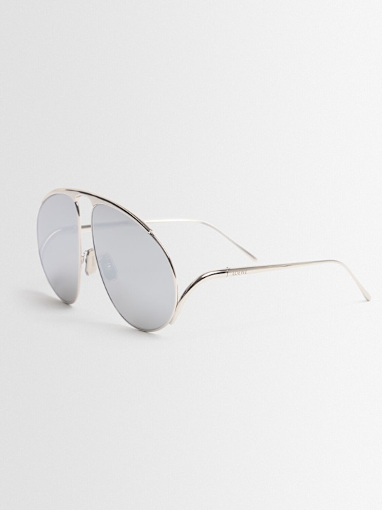Loewe: Signature metal pilot sunglasses - Silver - men_1 | Luisa Via Roma
