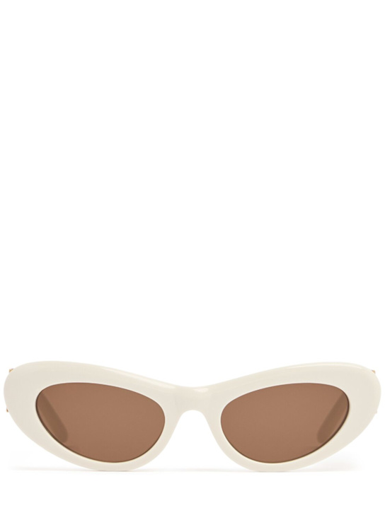 Loewe: Slim oval acetate sunglasses - White - women_0 | Luisa Via Roma