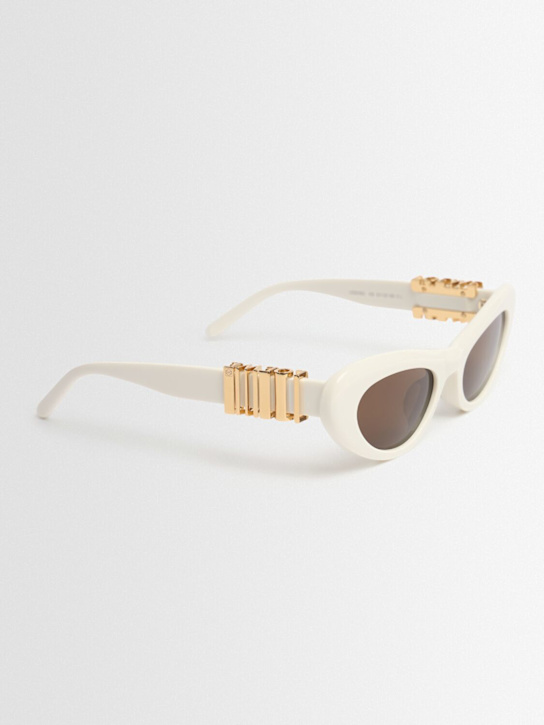 Loewe: Slim oval acetate sunglasses - White - women_1 | Luisa Via Roma