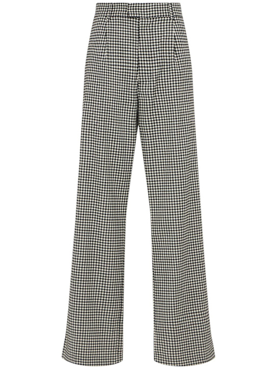 Fiorucci: Wool blend flared pants - Black/White - women_0 | Luisa Via Roma