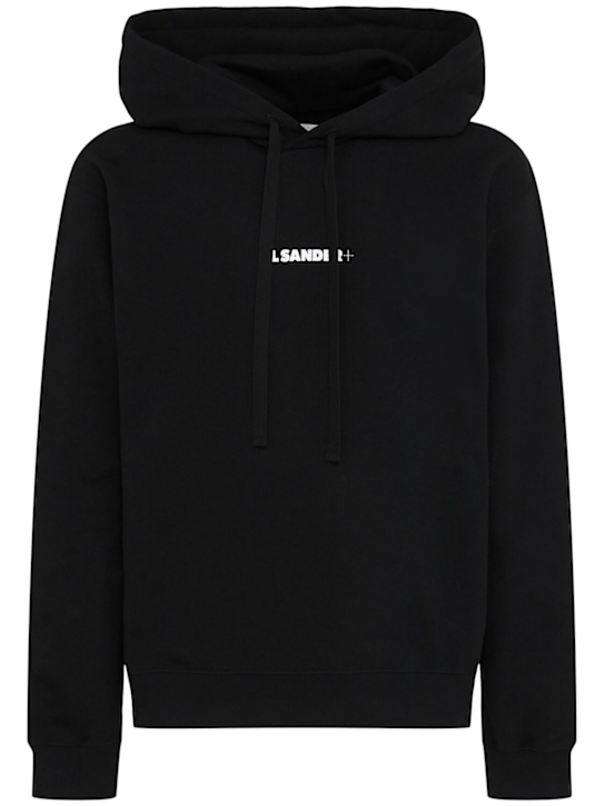 Jil Sander: Compact cotton terry hoodie - men_0 | Luisa Via Roma