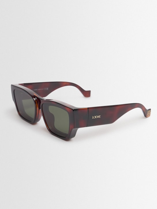 Loewe: Signature rectangular sunglasses - Green/Havana - men_1 | Luisa Via Roma