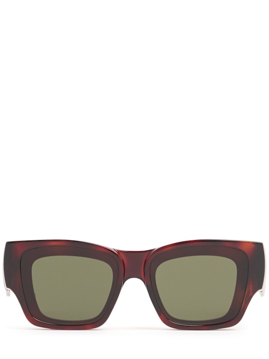 Loewe: Signature rectangular sunglasses - Green/Havana - men_0 | Luisa Via Roma