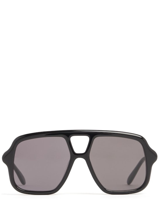 Loewe: Slim rectangular acetate sunglasses - Black - men_0 | Luisa Via Roma