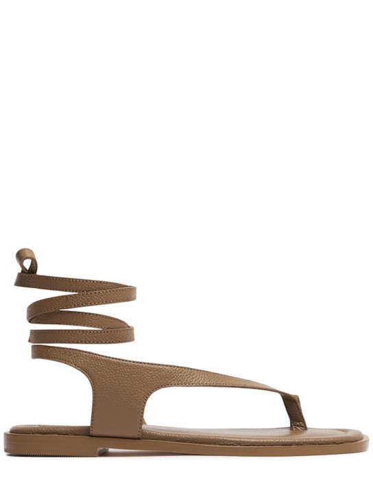 A.EMERY: 10mm Heidi leather sandals - Caribou - women_0 | Luisa Via Roma