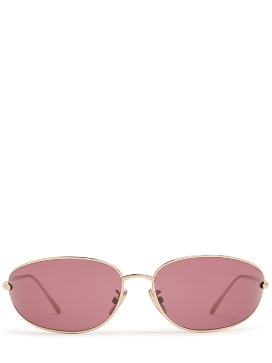 Loewe: Signature oval metal sunglasses - Violet - men_0 | Luisa Via Roma