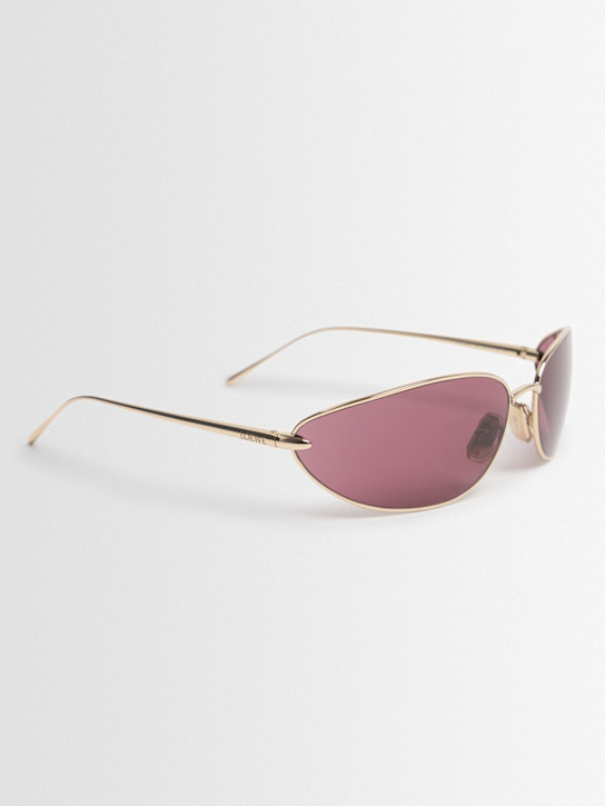 Loewe: Signature oval metal sunglasses - Violet - men_1 | Luisa Via Roma