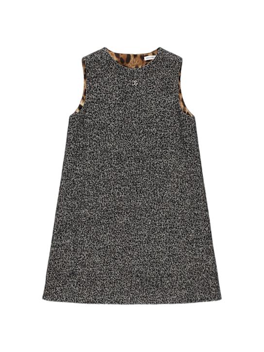 Dolce&Gabbana: Wool blend dress - グレー/ブラック - kids-girls_0 | Luisa Via Roma