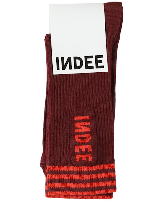 INDEE: Cotton blend socks - Merlot - kids-boys_0 | Luisa Via Roma