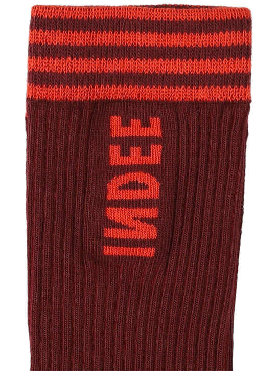 INDEE: Cotton blend socks - Merlot - kids-boys_1 | Luisa Via Roma