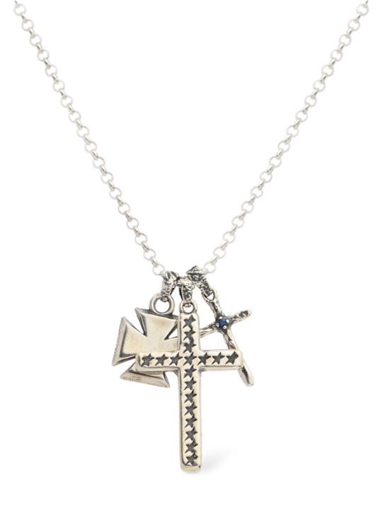 TwoJeys: Multi-cross silver necklace - Silver - men_0 | Luisa Via Roma