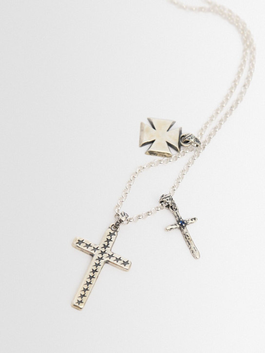 TwoJeys: Multi-cross silver necklace - Silver - men_1 | Luisa Via Roma