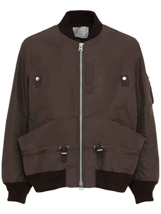 Sacai: Nylon twill jacket - Brown - men_0 | Luisa Via Roma