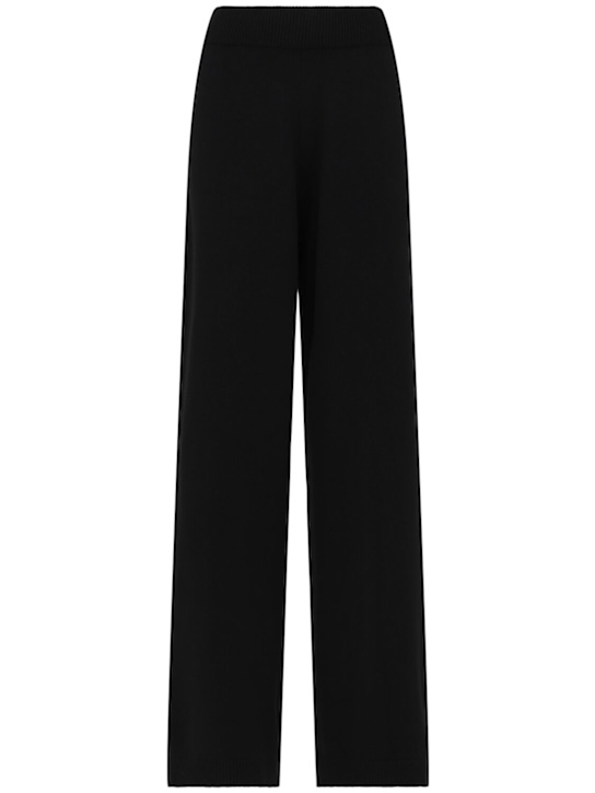 Fabiana Filippi: Wide leg wool blend pants - Black - women_0 | Luisa Via Roma