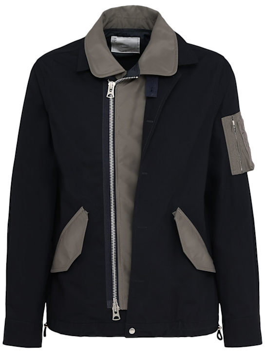 Sacai: Cotton blend jacket - men_0 | Luisa Via Roma