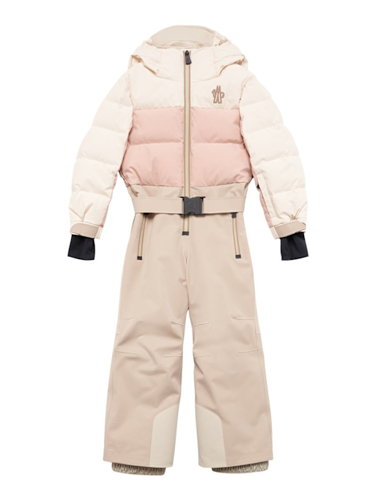 Moncler Grenoble: Nylon hooded ski suit - kids-girls_0 | Luisa Via Roma