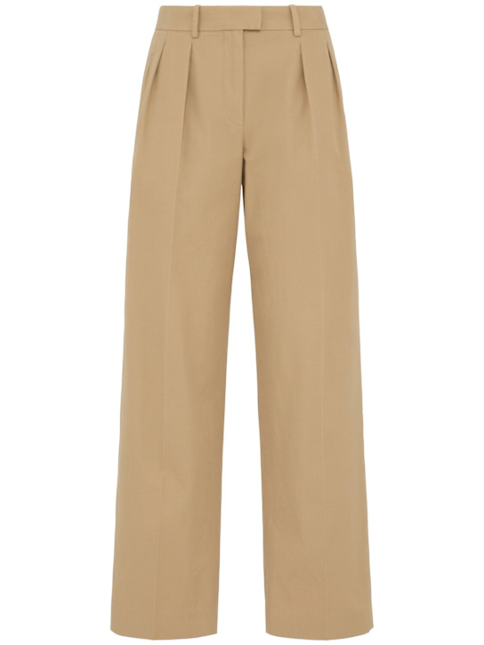 The Row: Alfidis gabardine straight pants - Beige - women_0 | Luisa Via Roma